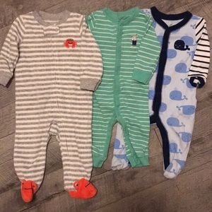 3 footies pajamas size 6 months carters koala baby